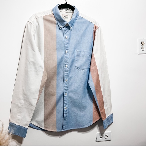 J. Crew Mens Slim Americana Pima Cotton Button-Down Oxford Shirt Size L Multi - Picture 4 of 9